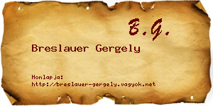 Breslauer Gergely névjegykártya